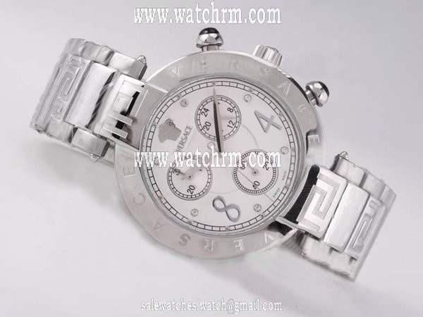 Versace Dv One A541221 Quartz Chronograph White Dial Round Watch