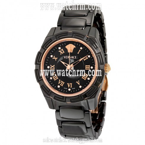 Versace Dv One Black Dial Black Ceramic Ladies Watch 63QCP9D009 SC09