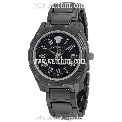 Versace Dv One Black Dial Black Ceramic Ladies Watch 63QCS9D009 SC09