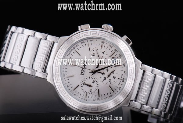 Versace Dv One ULC99 P410570 White Dial Silver Stainless Steel Strap Round Watch