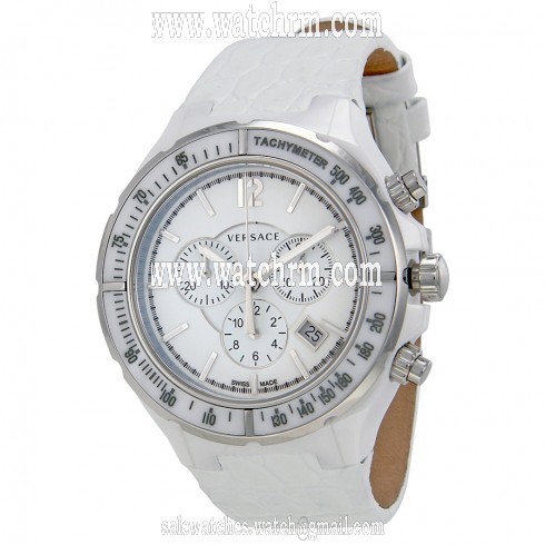 Versace DV One White Dial Chronograph Leather Unisex Watch 28CCS1DD01-S001