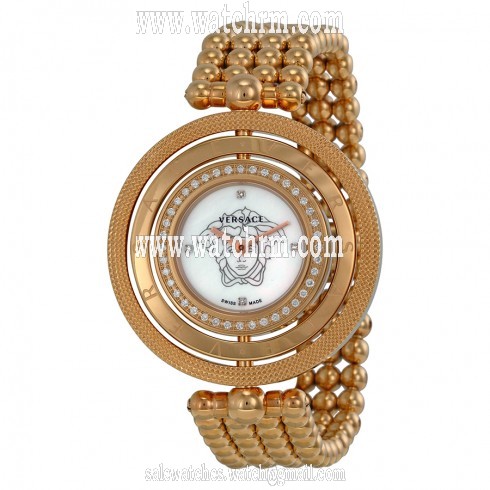 Versace Eon Lady Mother of Pearl Twirling Bezel Rose Gold Ion-plated Ladies Watch 80Q81SD497-S080