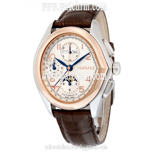 Versace Master White Dial Brown Crocodile Leather Men's Watch 20A99OD001 S497