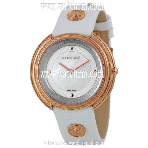 Versace Thea Mother of Pearl Dial White Leather Ladies Watch VA7030013