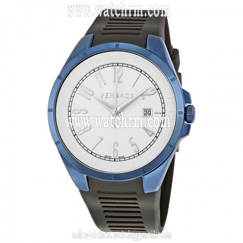 Versace V-Man White Dial Black Rubber Men's Watch P7QB8D001 S009