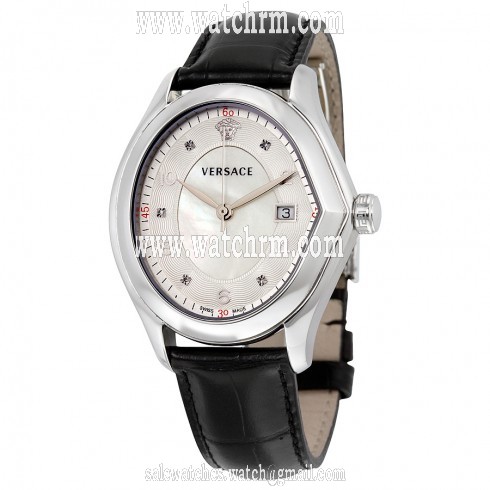 Versace V-Master Lady Mother of Pearl Dial Diamond Swiss Quartz Watch 20Q99SD497-S009