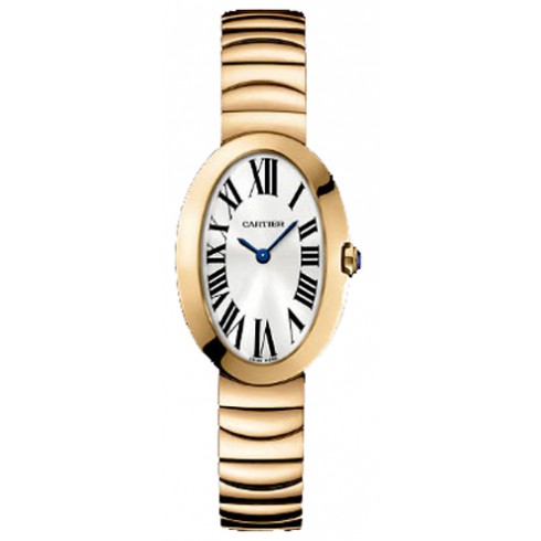 Cartier Baignoire Silver Dial 18 kt Rose Gold Ladies Watch W8000005