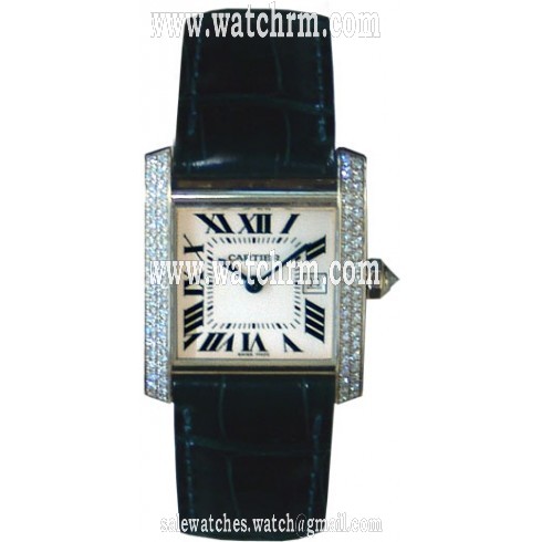 Cartier Tank Francaise 18kt White Gold Diamond Midsize Watch WE101751