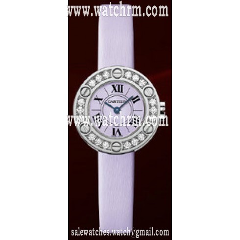 Cartier Love 18kt White Gold Lilac Dial Ladies Watch WE801431