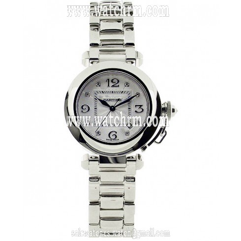 Cartier Pasha 18kt White Gold Diamond Ladies Watch WJ1111M9
