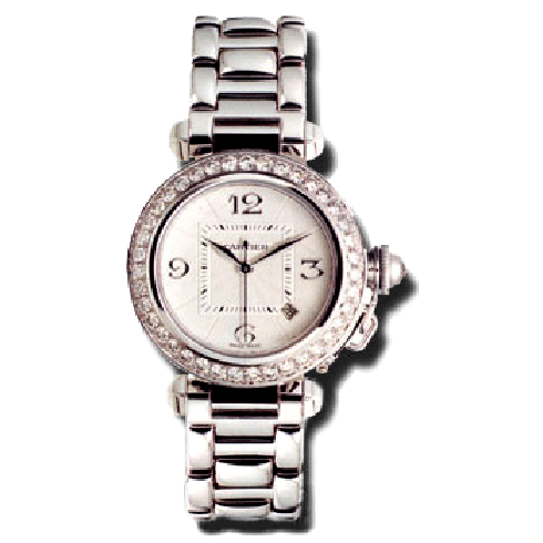 Cartier Pasha 18kt White Gold Diamond Ladies Watch WJ1116M9