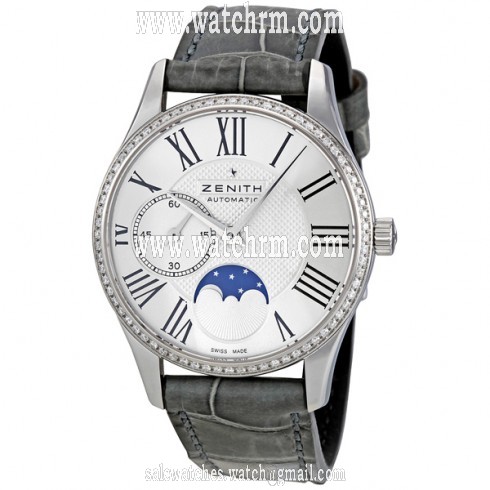 Zenith Elite Ultra Thin Moonphase Diamond Automatic Ladies Watch 16231069202C706