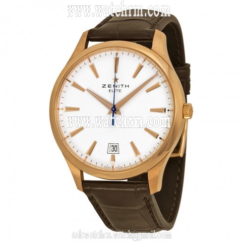 Zenith Captain Central Second White Brown Leather Men's Watch 18.2020.670/11.C498