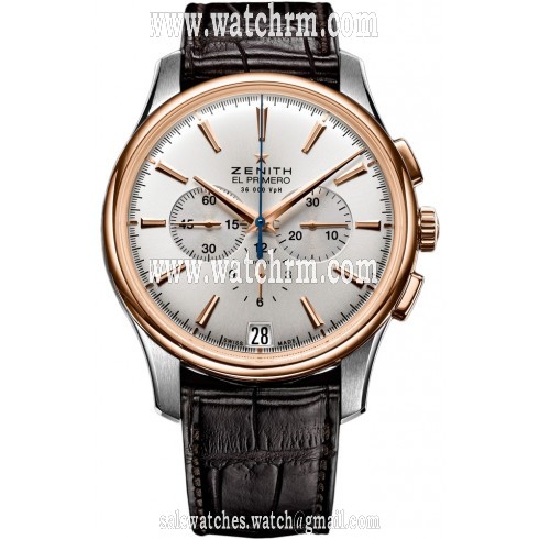 Zenith Captain Chronograph Silver Dial Brown Leather Men's Watch 51.2112.400/01.C498