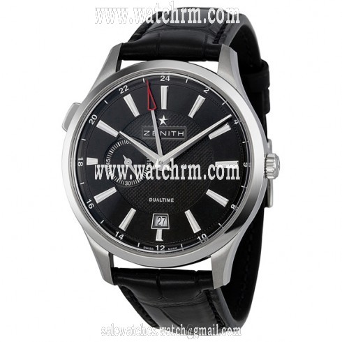 Zenith Captain Dual Time Black Dial Automatic Men's Watch 03213068222C493