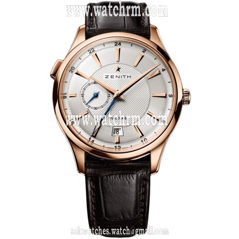 Zenith Captain Dual Time Silver Dial Brown Leather Men's Watch 18.2130.682/02.C498