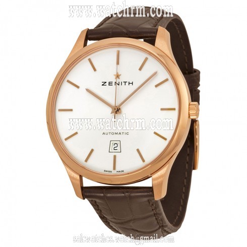 Zenith Captain Port Royal Silver Dial Brown Alligator Men's Watch 182020300101C498