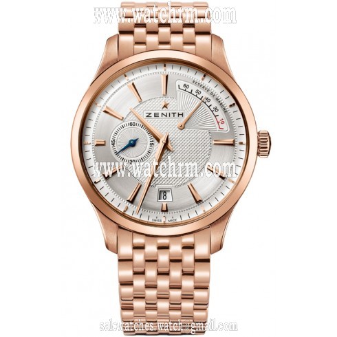Zenith Captain Power Reserve Silver Dial Rose Gold Polished Men's Watch 18.2120.685/02.M2120