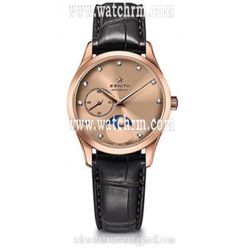 Zenith Captain Ultra Thin Lady Moonphase 18kt Rose Gold Ladies Watch 18231069295C498