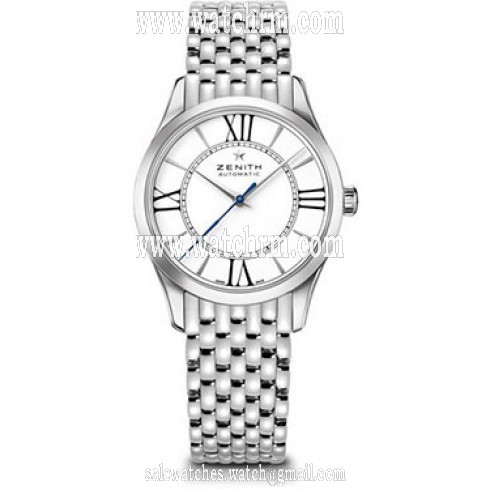 Zenith Captain Ultra Thin White Dial Stainless Steel Ladies Watch 03231067938M2310