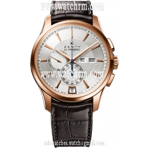 Zenith Captain Winsor Chronograph Silver Dial Brown Leather Men's Watch 18.2070.4054/02.C711