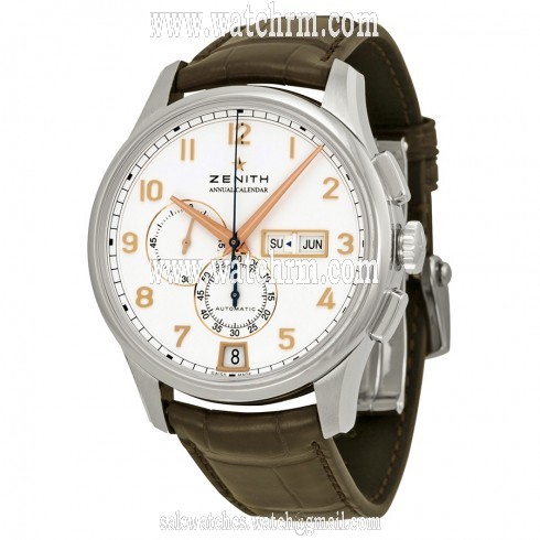 Zenith Captain Winsor Chronograph White Dial Brown Leather Men's Watch 032072405401C711
