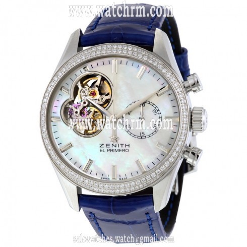 Zenith Chronomaster Mother of Pearl Dial Diamond Automatic Ladies Watch 162150406281C754