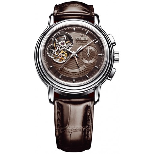 Zenith Chronomaster Brown Dial Leather Strap Automatic Power Reserve Men's Watch 030240402175C496