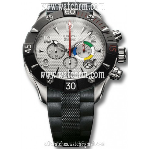Zenith Defy Classic Chronograph Silver Guilloche Black PVD Men's Watch 03.0526.4000.01.R642