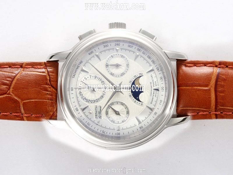 Zenith El Primero 01.0240.410-02.C495 Stainless Steel Case Round White Dial Watch