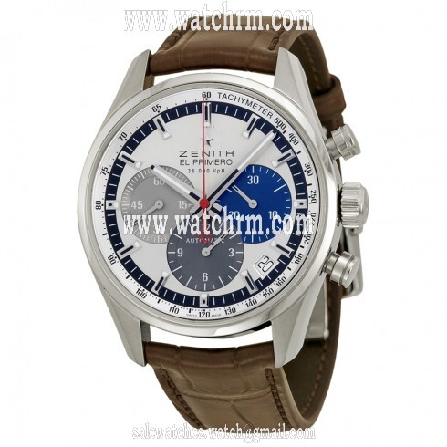 Zenith El Primero 36000 VPH Slver Dial Brown leather Men's Watch 03.2150.400/69.C713