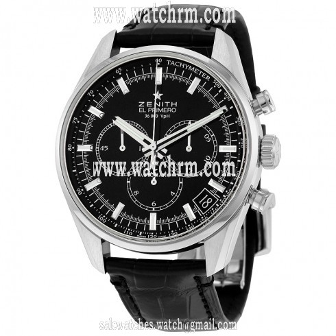 Zenith El Primero 36'000 VpH Black Dial Chronograph Automatic Men's Watch 03208040021C496