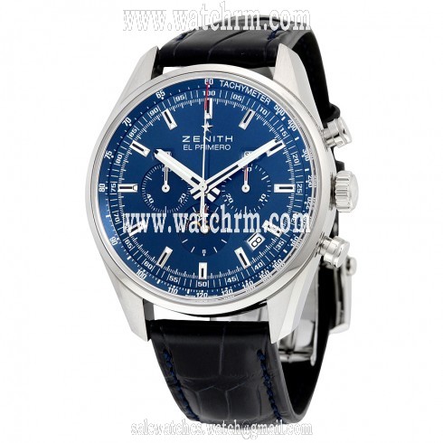Zenith El Primero Automatic Moonphase Blue Dial Blue Leather Men's Watch 03.2097.410/51.C700