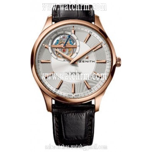 Zenith El Primero Captain Tourbillon Silver Dial Black Leather Men's Watch 18.2190.4041/01.C498