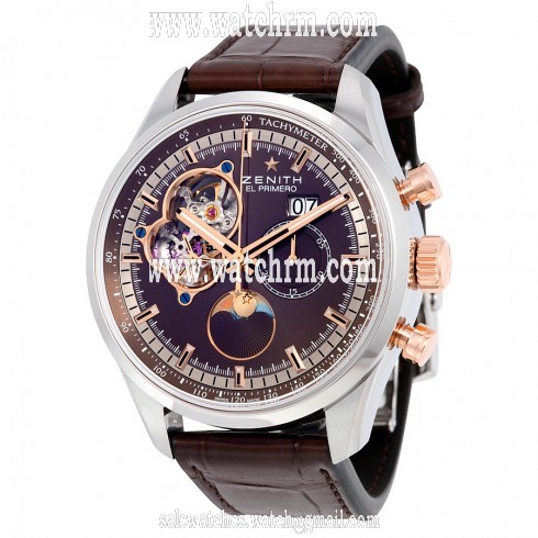 Zenith El Primero Chronomaster Automatic Brown Dial Brown Leather Men's Watch 512161404775C713