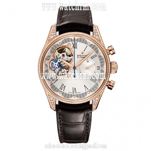 Zenith El Primero Chronomaster Silver Cut-Out Dial Diamond Ladies Watch 222151406201C713
