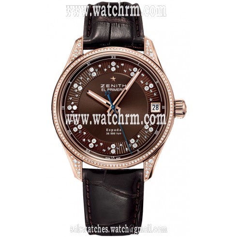 Zenith El Primero Espada Brown Diamond Dial Brown Leather Men's Watch 22.2170.4650/76.C713
