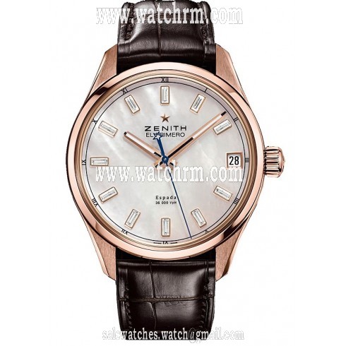 Zenith El Primero Espada Mother Of Pearl Dial Brown Leather Men's Watch 18.2170.4650/81.C713