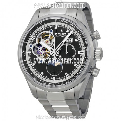 Zenith El Primero Grande Date Automatic Black Dial Stainless Steel Men's Watch 032160404721M2160