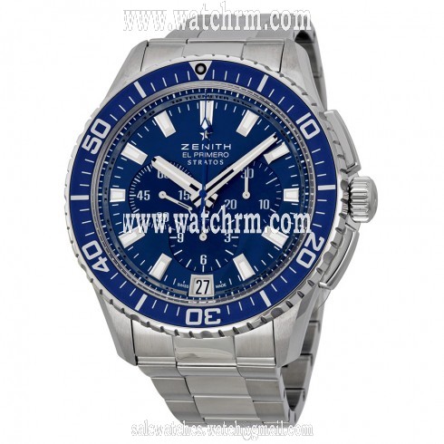 Zenith El Primero Stratos Flyback Automatic  Blue Dial Men's Watch 03206740551M2060