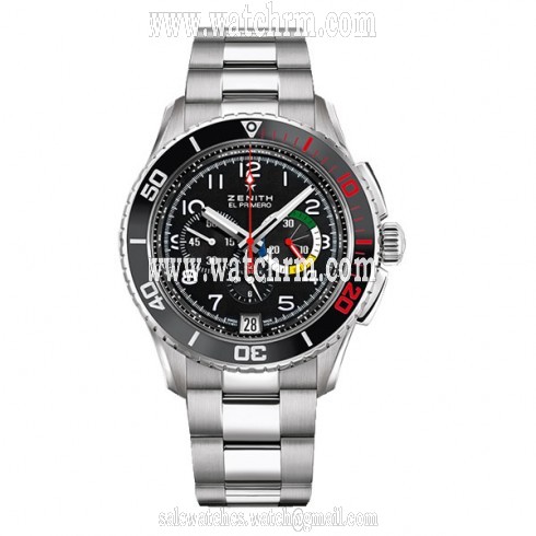 Zenith El Primero Stratos Flyback Black Dial Chronograph Automatic Men's Watch 03206140521M2060