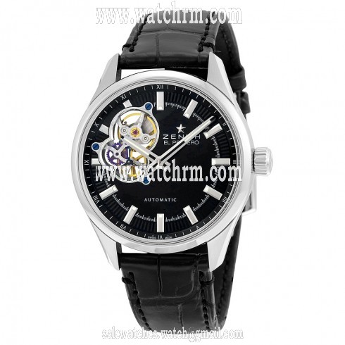 Zenith El Primero Synopsis Automatic Black Dial Black Leather Men's Watch 032170461321C714