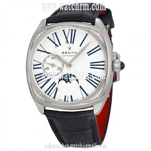 Zenith Elite Heritage Star Moonphase Silver Dial Brown Leather Ladies Watch 16.1925.692/01.C725