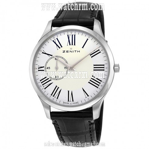 Zenith Elite Ultra Thin White Dial Black Leather Men's Watch 03201068111C493