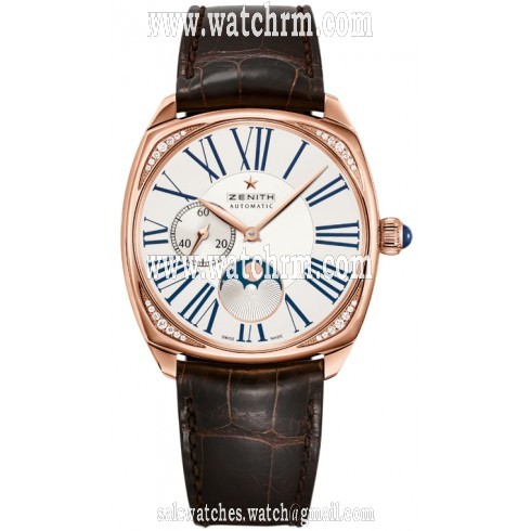 Zenith Heritage Star Moonphase Silver Dial Brown Leather Ladies Watch 22.1925.692/01.C725