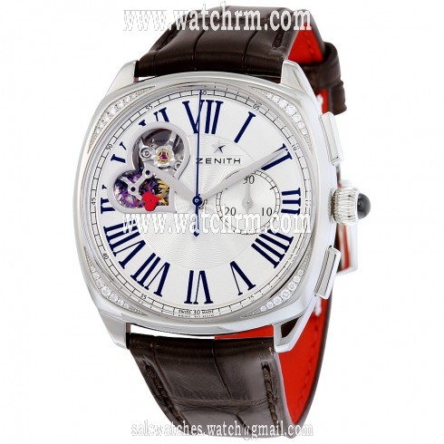 Zenith Heritage Star Open Silver Dial Brown Leather  Ladies Watch 16.1925.4062/01.C725