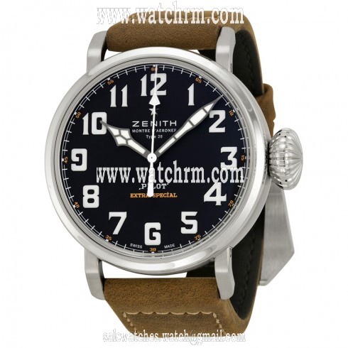Zenith Pilot  20 Extra Special Black Dial Brown Leather Men's Watch 032430300021C738