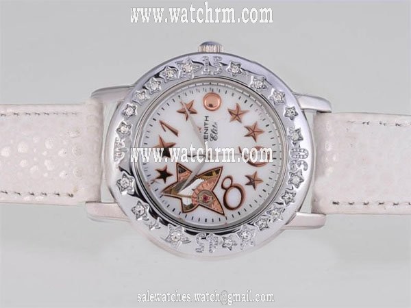 Zenith Star 03.1223.68/85.C632 Round Stainless Steel Case White Dial Watch