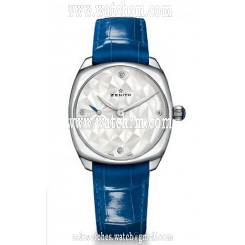 Zenith Star White Lacquered Dial Diamond Ladies Watch 03197168180C754