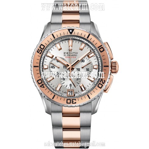 Zenith Stratos Flyback Automatic Silver Dial Men's Watch 51.2061.405/01.M2060